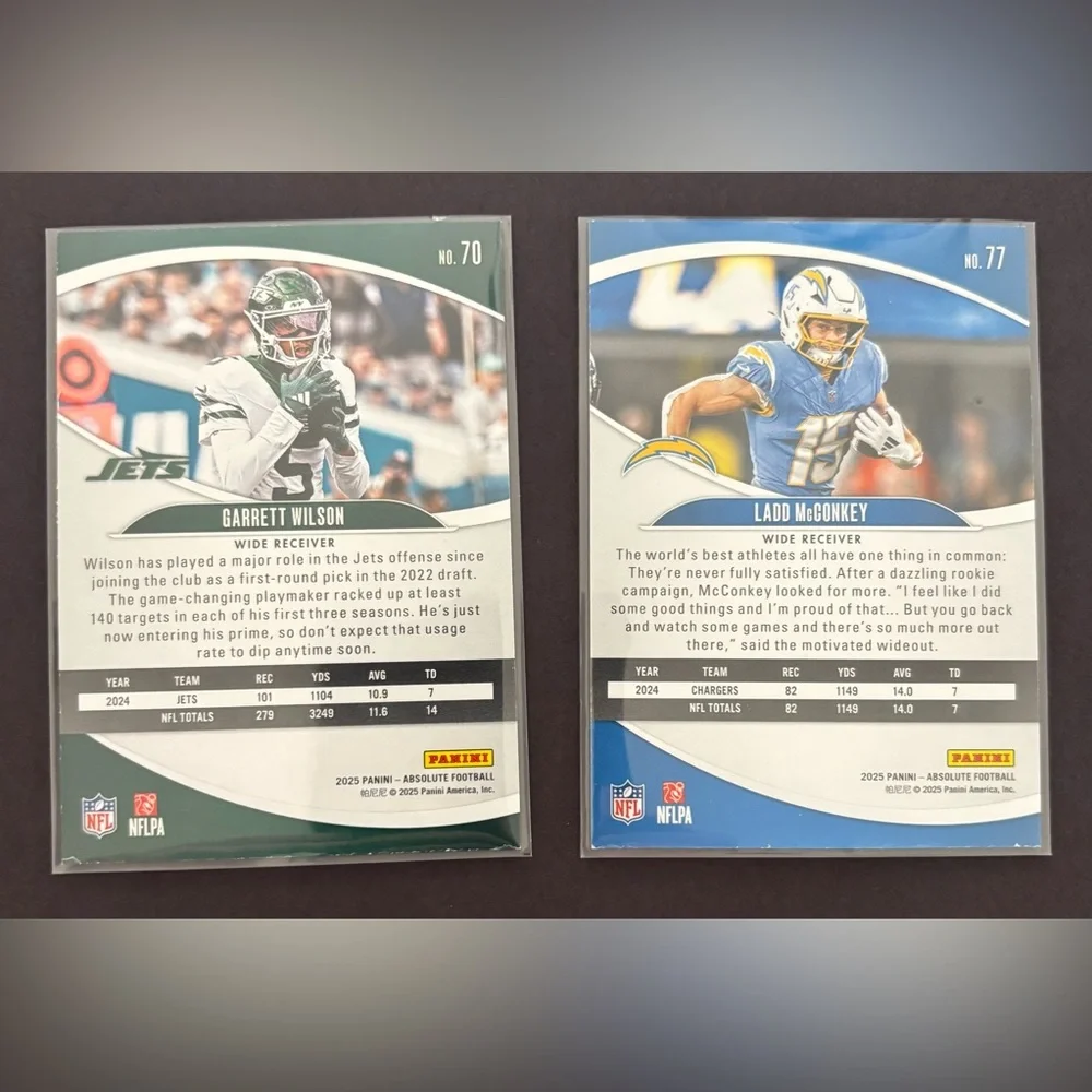 2025 Panini Absolute Football WR Card‎ Lot – 10 Cards | Mint